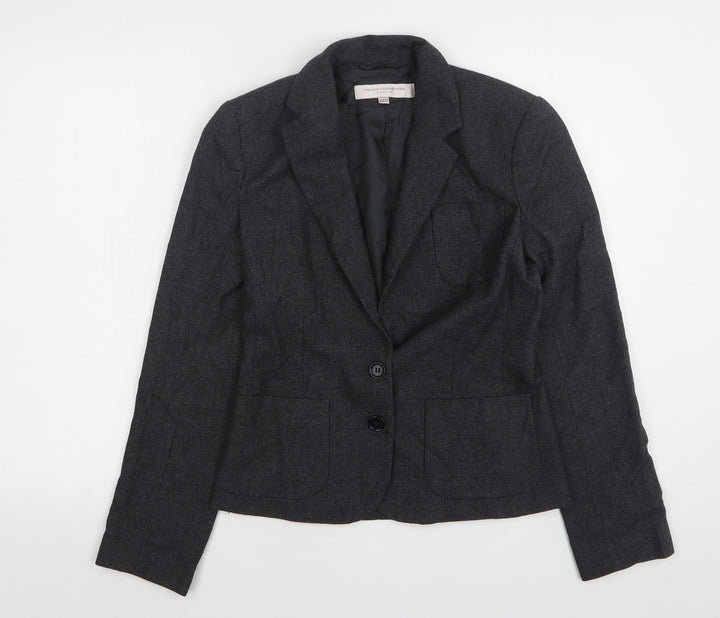 French Connection Womens Grey  Viscose Jacket Suit Jacket Size 6