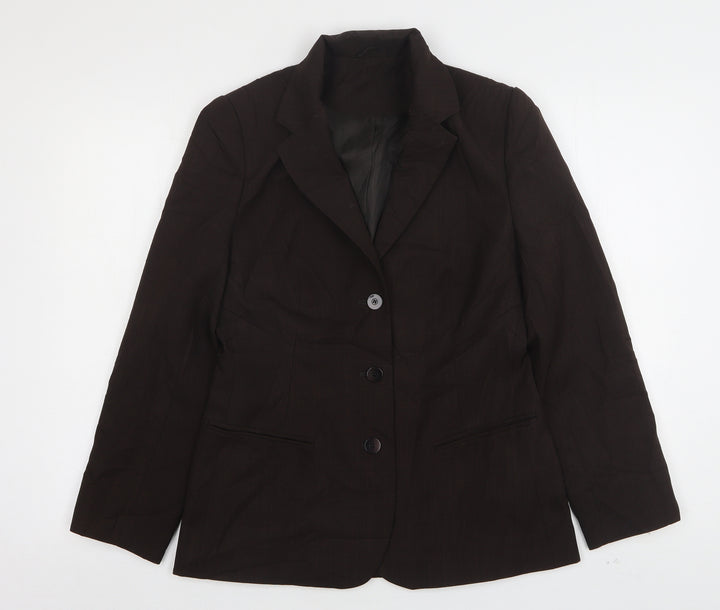 Berkertex Womens Brown Polyester Jacket Suit Jacket Size 10