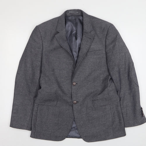 Steel & Jelly Mens Blue  Wool Jacket Suit Jacket Size 40