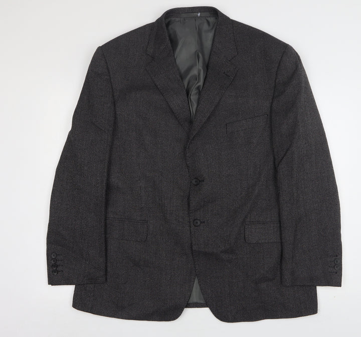 Marks and Spencer Mens Grey  Wool Jacket Suit Jacket Size 44