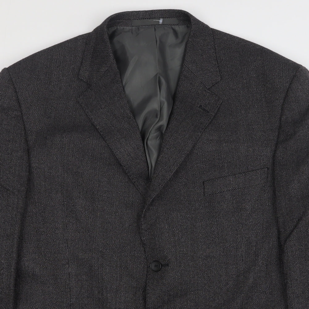 Marks and Spencer Mens Grey  Wool Jacket Suit Jacket Size 44