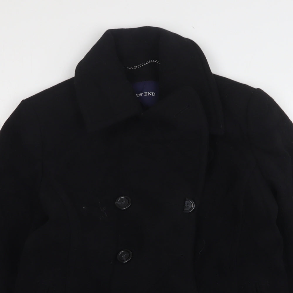 Lands End Womens Black   Pea Coat Coat Size 10  Button