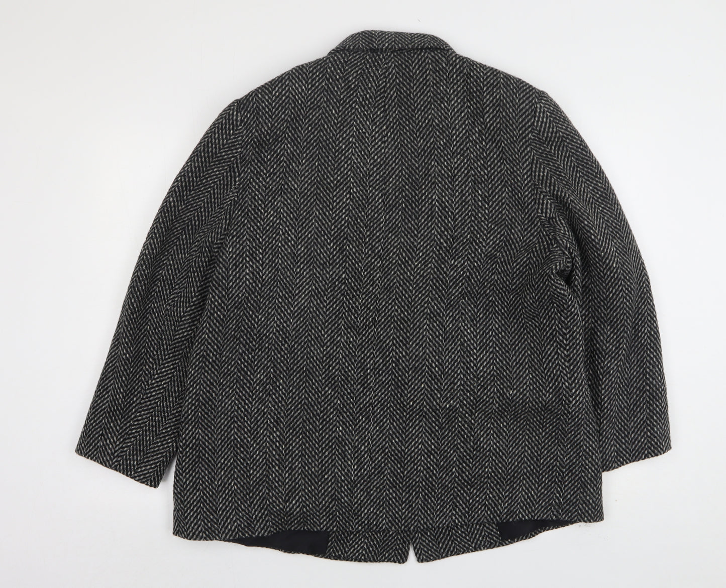 StMichael  Womens Grey Herringbone Wool Jacket Suit Jacket Size 16