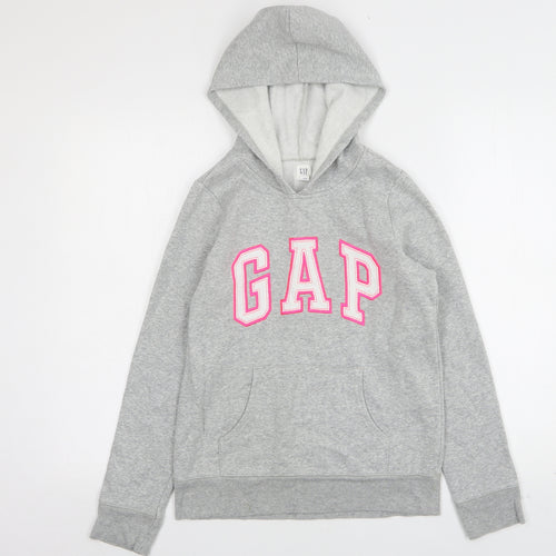 Gap Girls Grey  Cotton Pullover Hoodie Size 13-14 Years