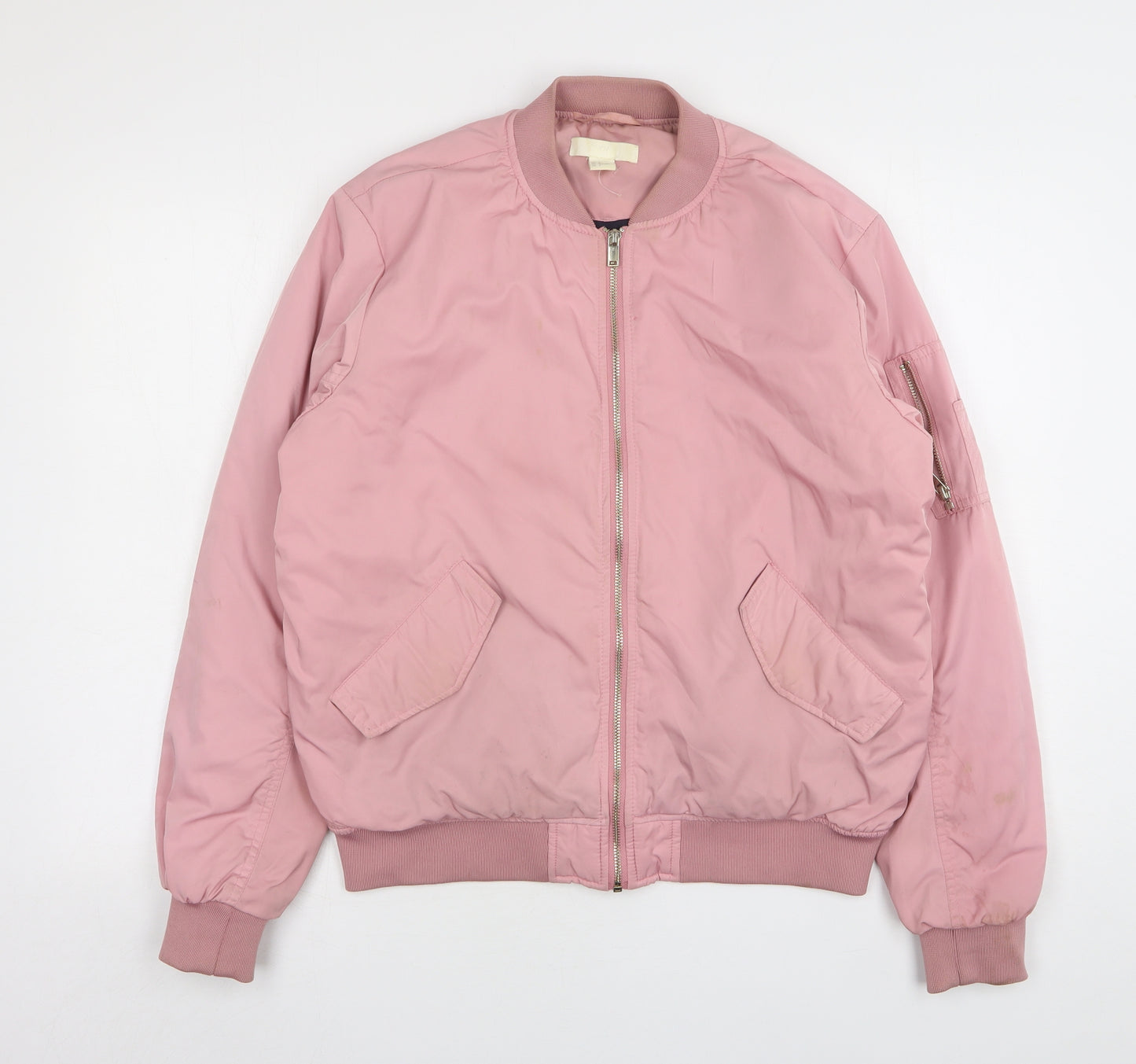 H&M Womens Pink   Bomber Jacket Jacket Size 10