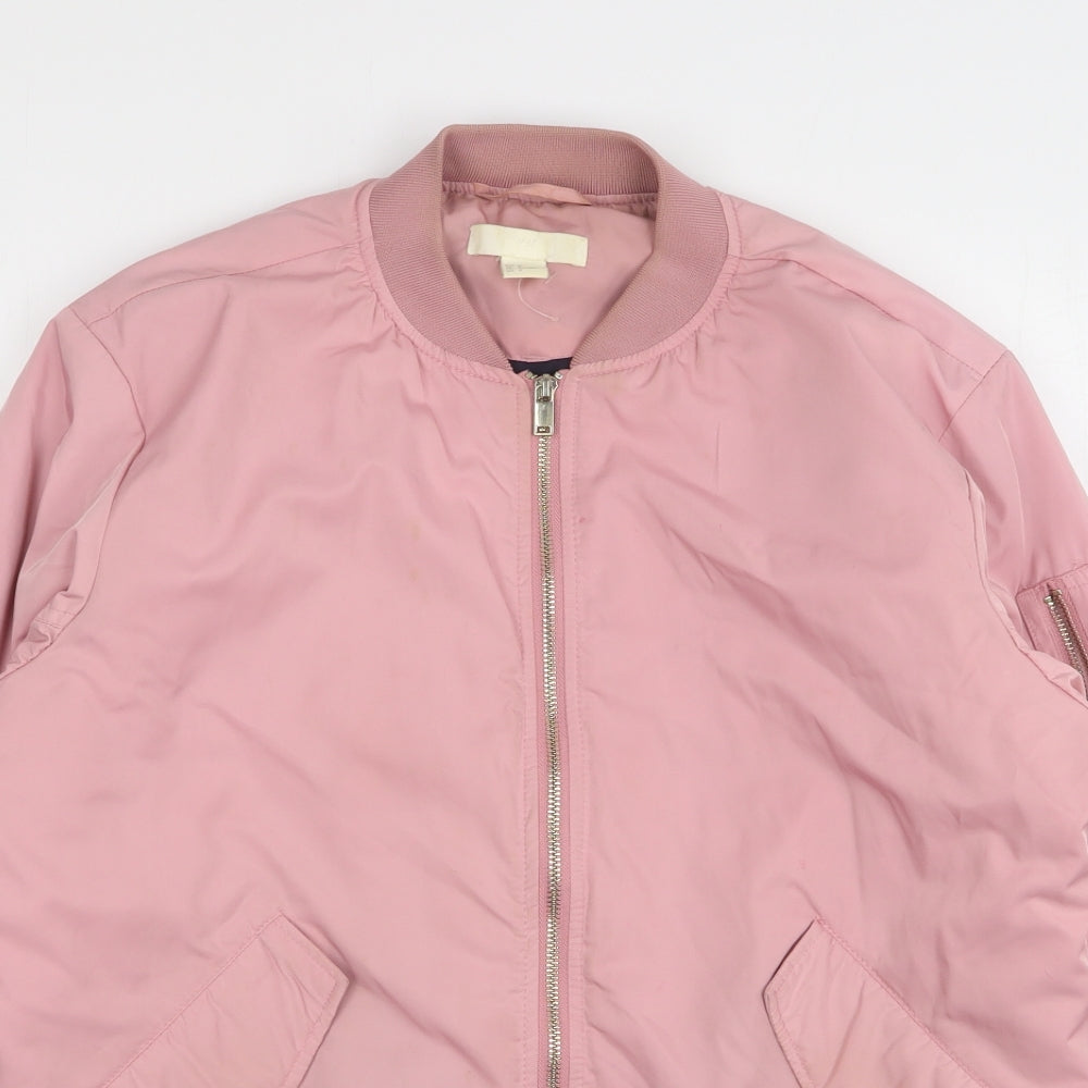 H&M Womens Pink   Bomber Jacket Jacket Size 10