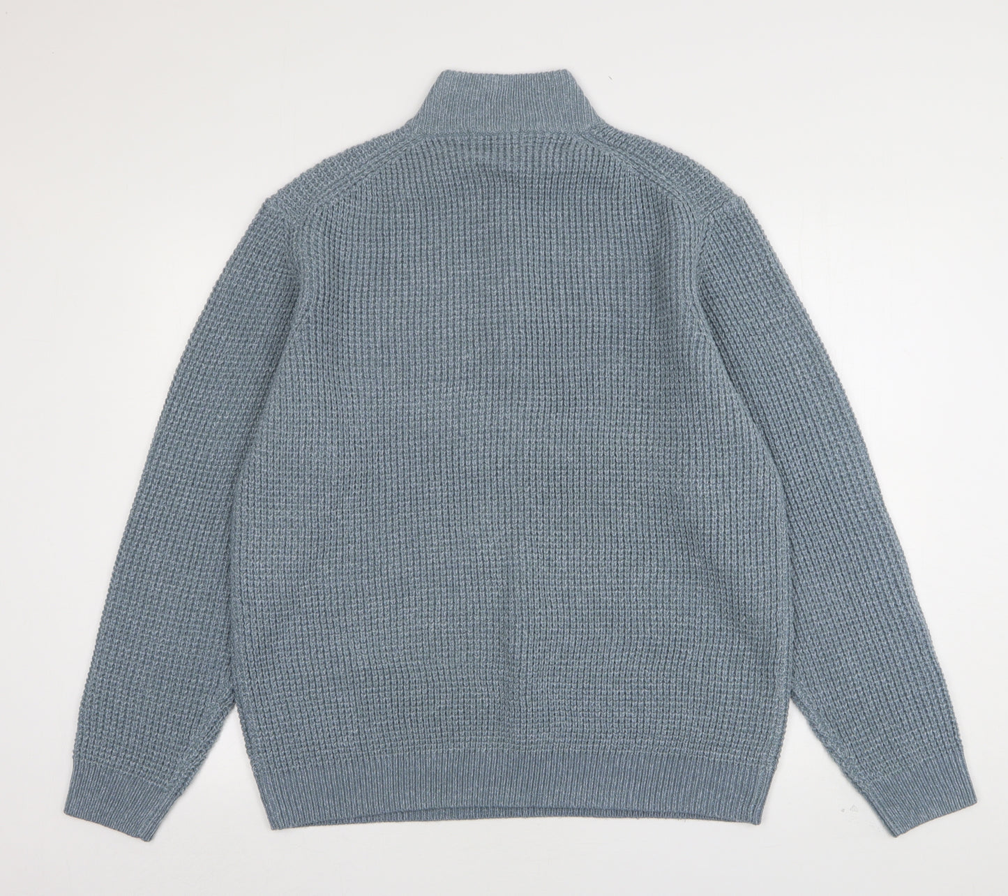 TU Mens Blue High Neck  Acrylic Pullover Jumper Size XL