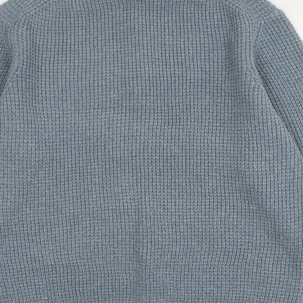 TU Mens Blue High Neck  Acrylic Pullover Jumper Size XL