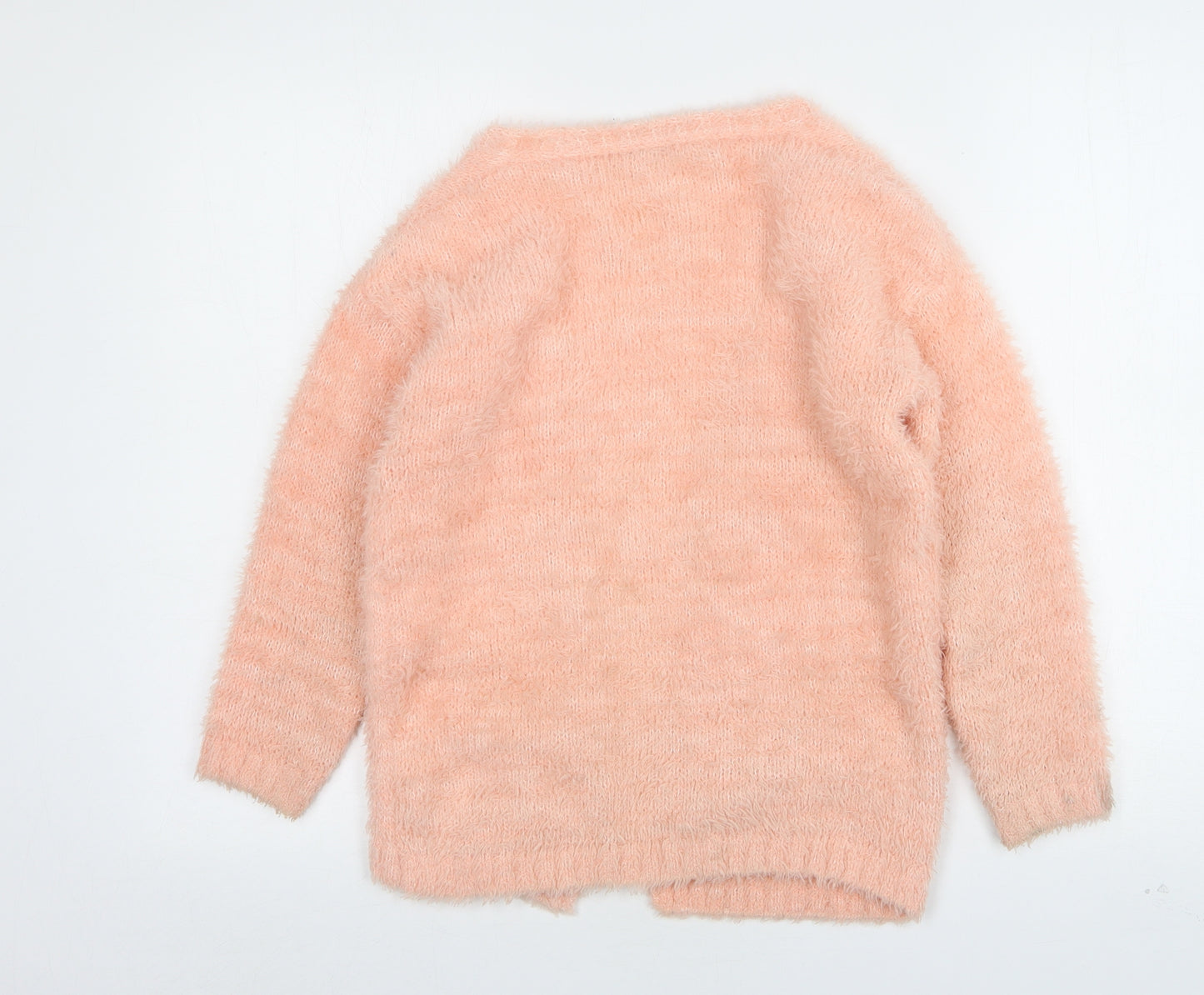 George Girls Pink V-Neck  Polyester Cardigan Jumper Size 4-5 Years