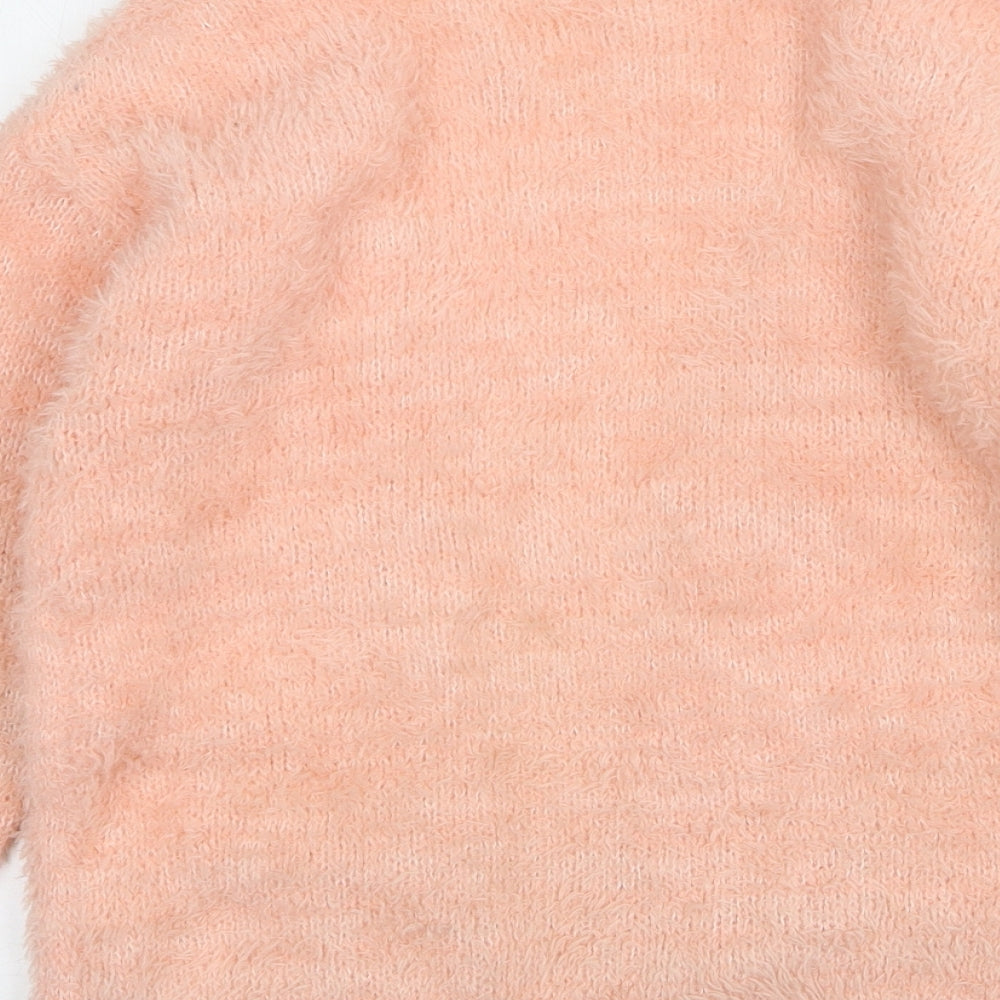 George Girls Pink V-Neck  Polyester Cardigan Jumper Size 4-5 Years