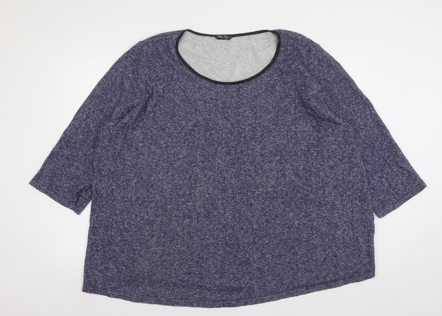 Marina Kaneva Womens Blue Round Neck  Cotton Pullover Jumper Size 30
