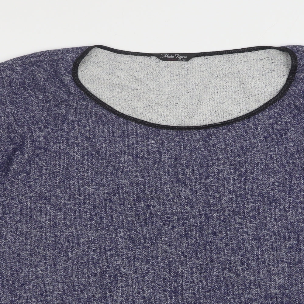 Marina Kaneva Womens Blue Round Neck  Cotton Pullover Jumper Size 30