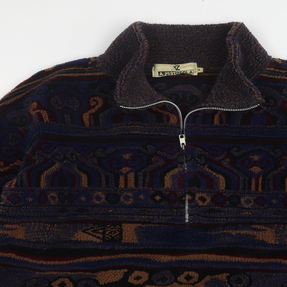 Zepla Mens Multicoloured Geometric Polyester Pullover Sweatshirt Size M