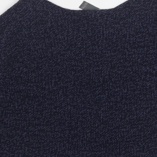 Quinn Womens Blue V-Neck  Acrylic Pullover Jumper Size L