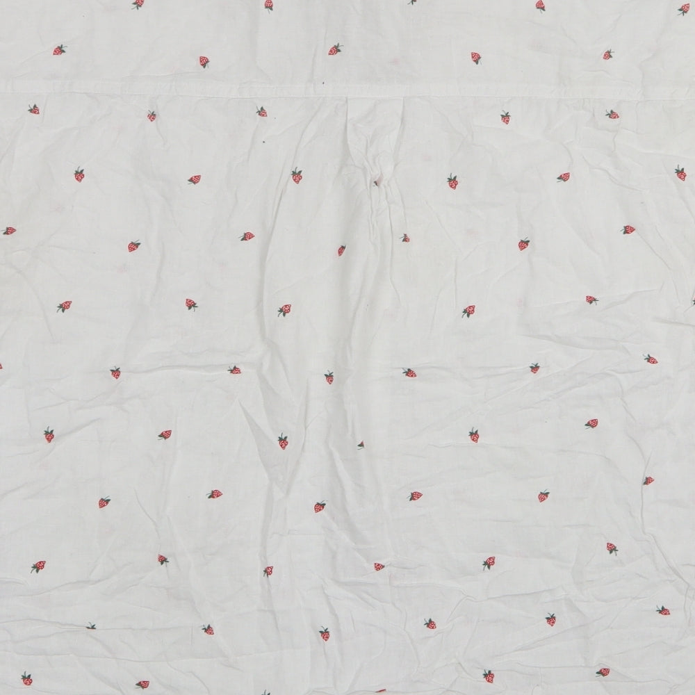 F&F Womens White Geometric Linen Basic Button-Up Size 20 Collared