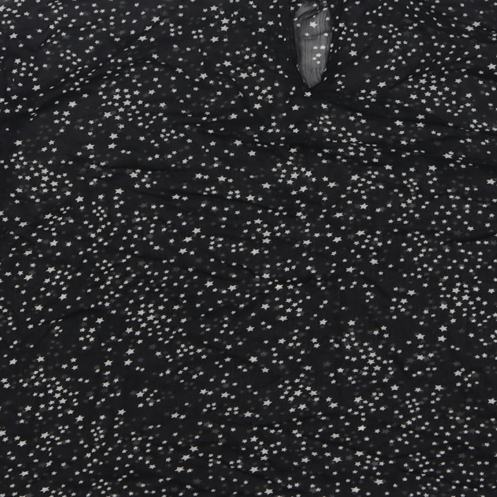 Peacocks Womens Black Polka Dot Polyester Basic Blouse Size 18 Round Neck