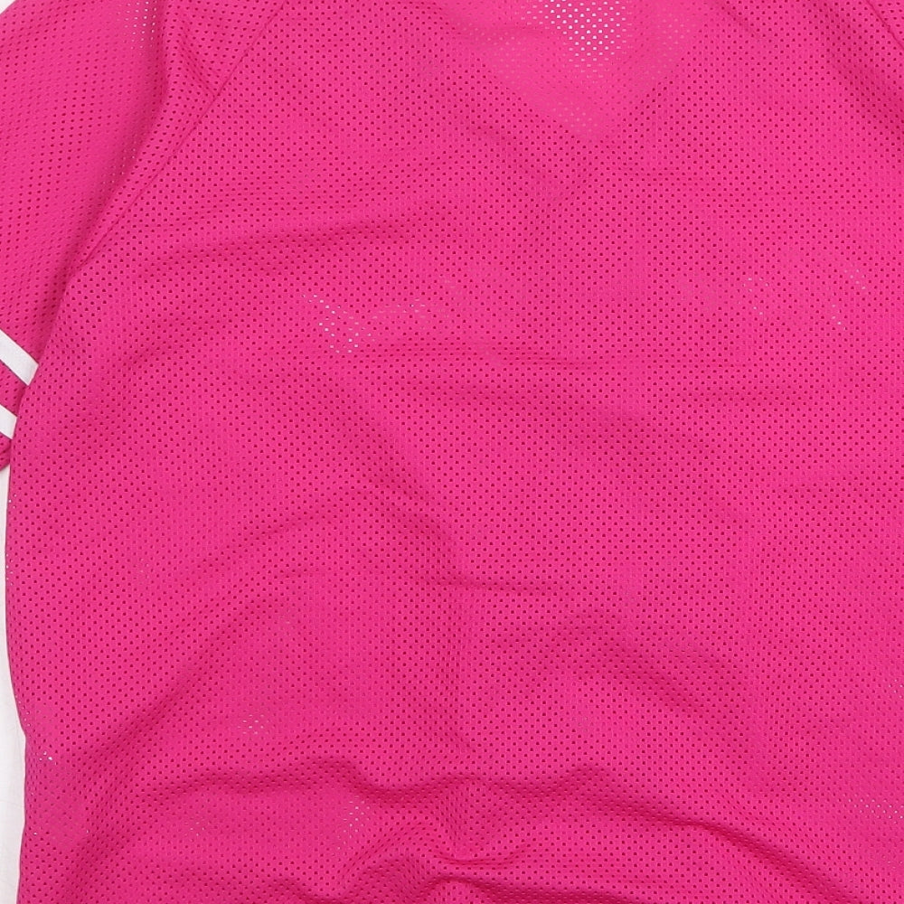 FOREVER 21 Womens Pink  Polyester Basic Button-Up Size M V-Neck