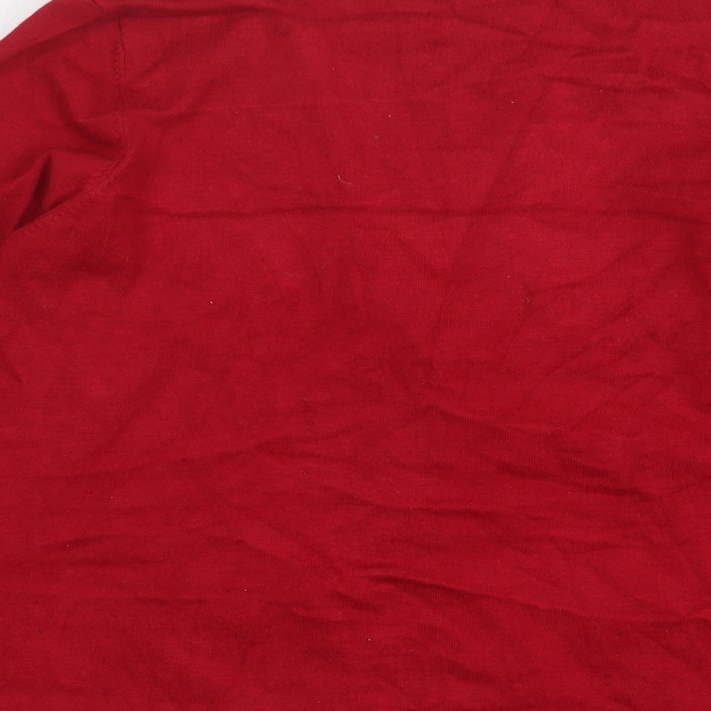 New Direction  Womens Red V-Neck  Rayon Cardigan Jumper Size XL