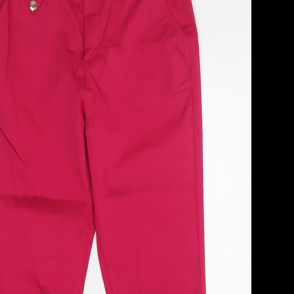 Per Una Womens Pink  Cotton Cropped Trousers Size 14 L26 in Regular