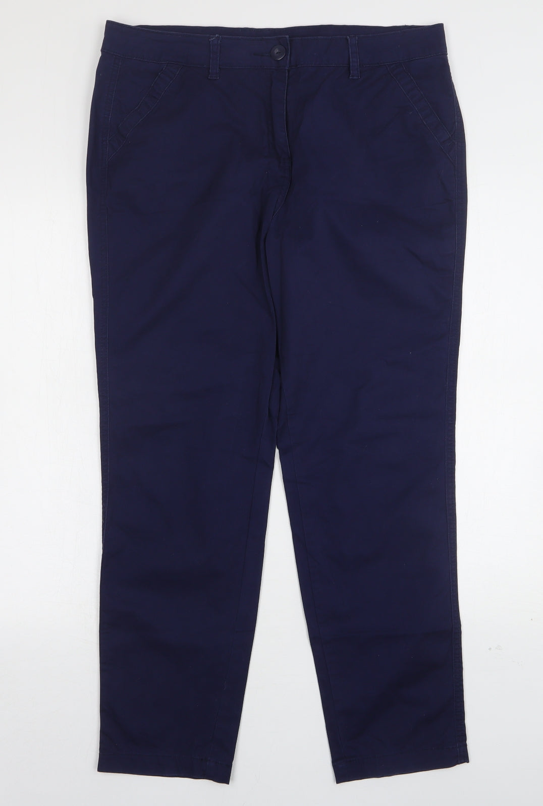 Papaya Womens Blue  Cotton Chino Trousers Size 14 L29 in Regular