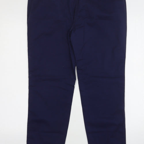 Papaya Womens Blue  Cotton Chino Trousers Size 14 L29 in Regular