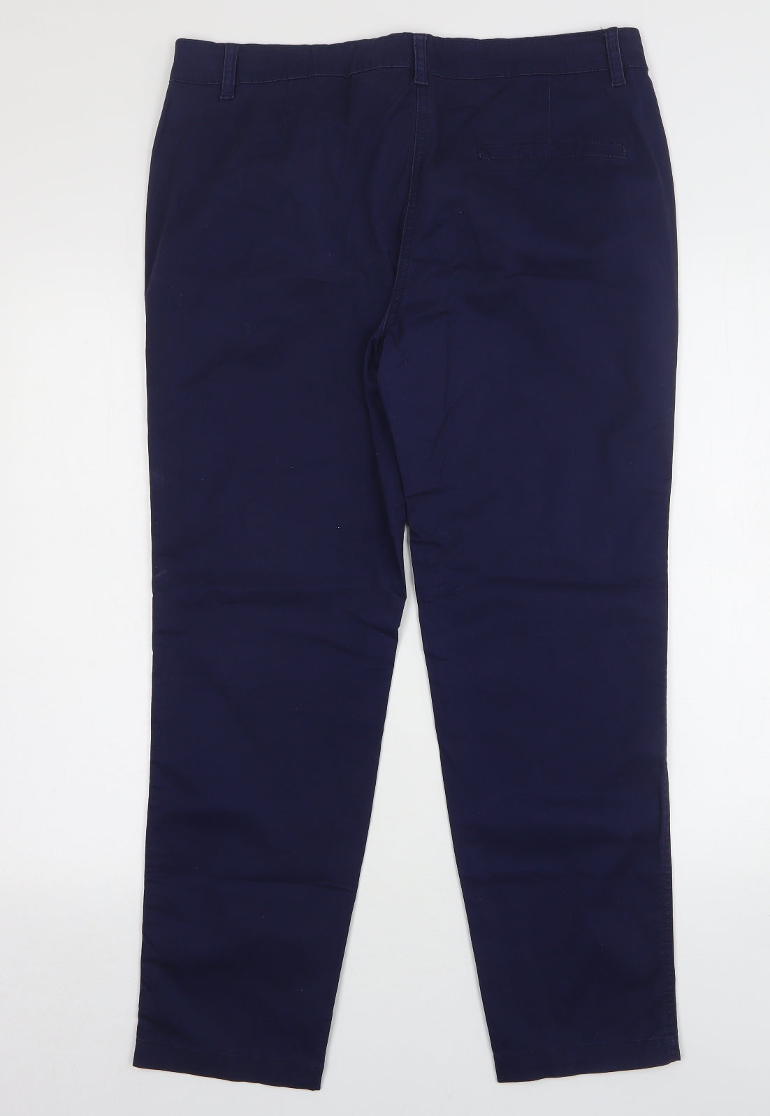 Papaya Womens Blue  Cotton Chino Trousers Size 14 L29 in Regular