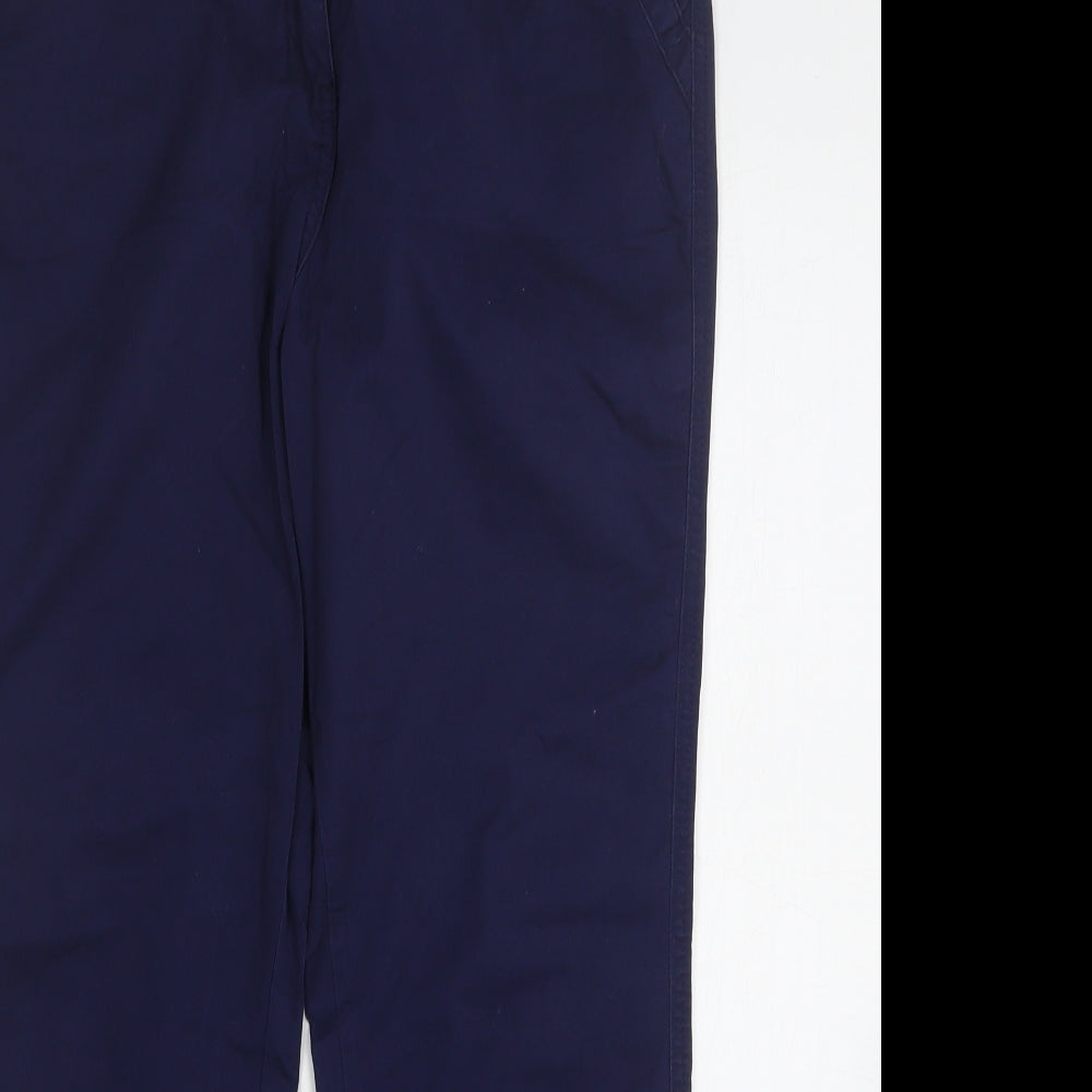 Papaya Womens Blue  Cotton Chino Trousers Size 14 L29 in Regular