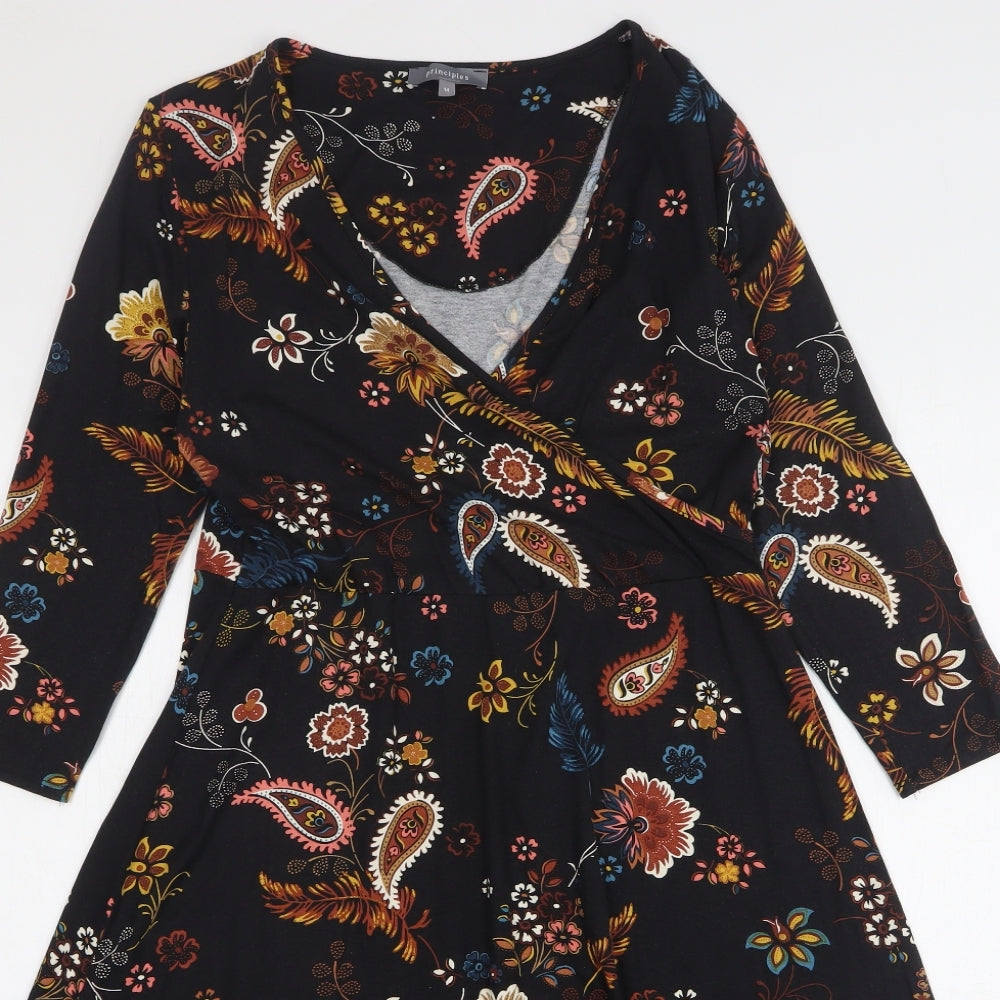 Principles  Womens Multicoloured Paisley Viscose A-Line  Size 14  Round Neck