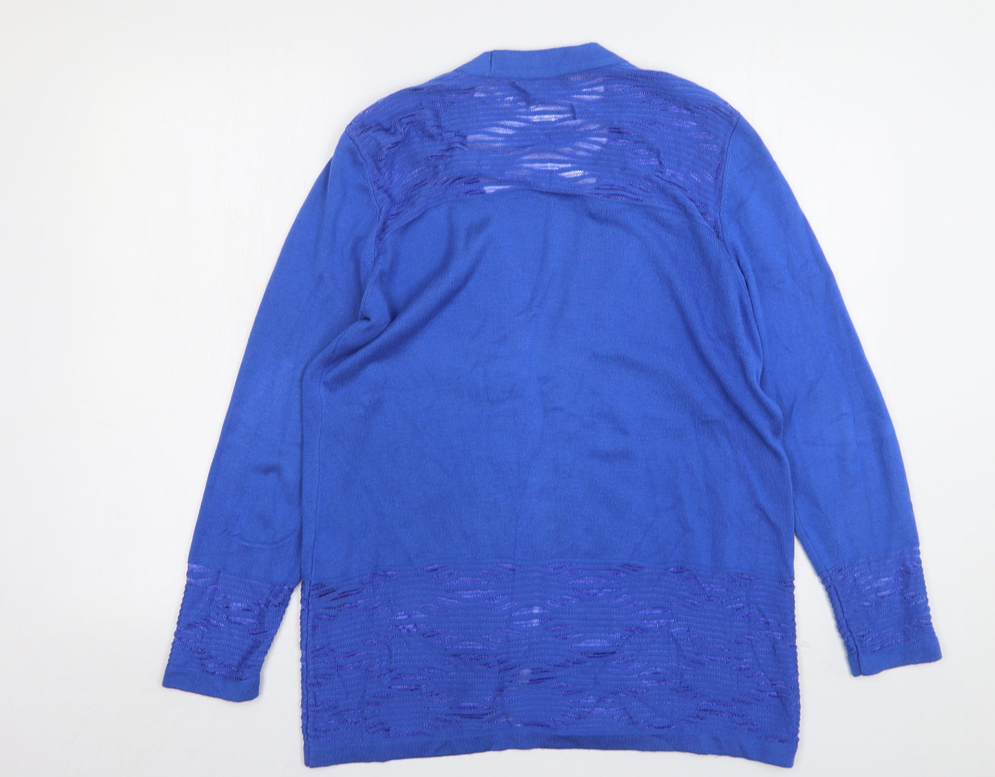 Per Una  Womens Blue V-Neck  Viscose Cardigan Jumper Size 14