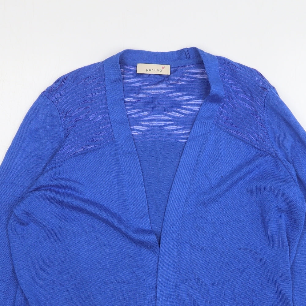 Per Una  Womens Blue V-Neck  Viscose Cardigan Jumper Size 14