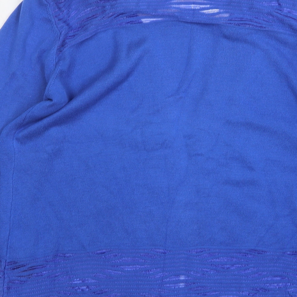 Per Una  Womens Blue V-Neck  Viscose Cardigan Jumper Size 14
