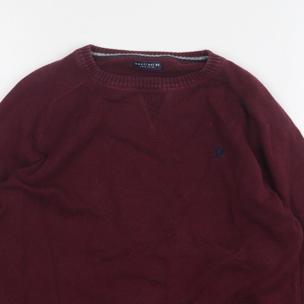 NEXT Boys Red Round Neck  Cotton Pullover Jumper Size 10 Years