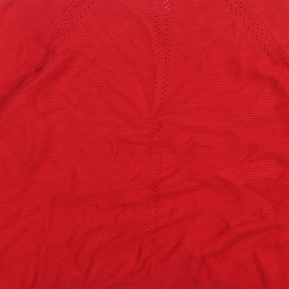 TR Womens Red Round Neck  Cotton Pullover Jumper Size 16