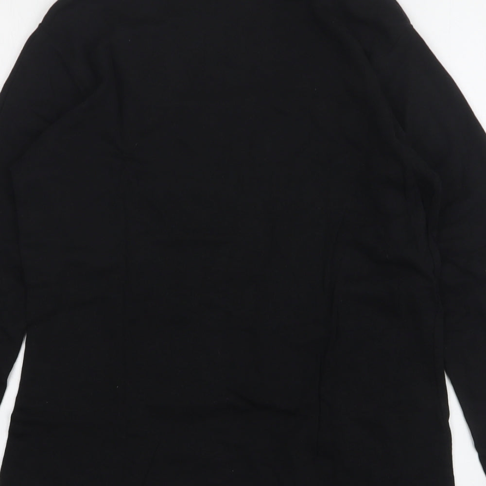Peacocks Womens Black  Cotton Basic T-Shirt Size 18 Roll Neck