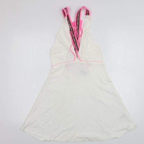 ASOS Womens White Argyle/Diamond Cotton Basic Tank Size 6 V-Neck
