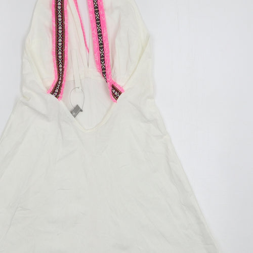 ASOS Womens White Argyle/Diamond Cotton Basic Tank Size 6 V-Neck