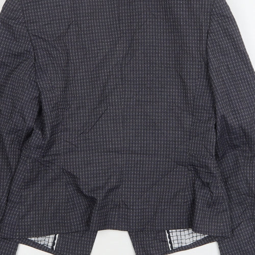 Marks and Spencer Womens Blue Geometric Polyester Jacket Blazer Size 8