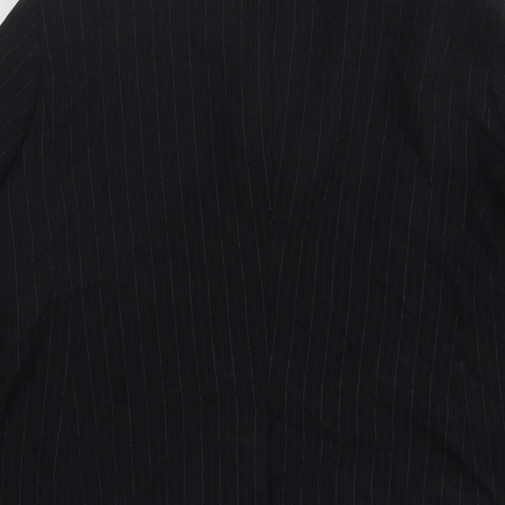 Atmosphere Womens Black Striped Polyester Jacket Suit Jacket Size 18