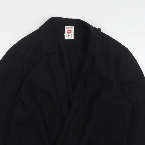 StMichael  Womens Black  Polyester Jacket Blazer Size 16