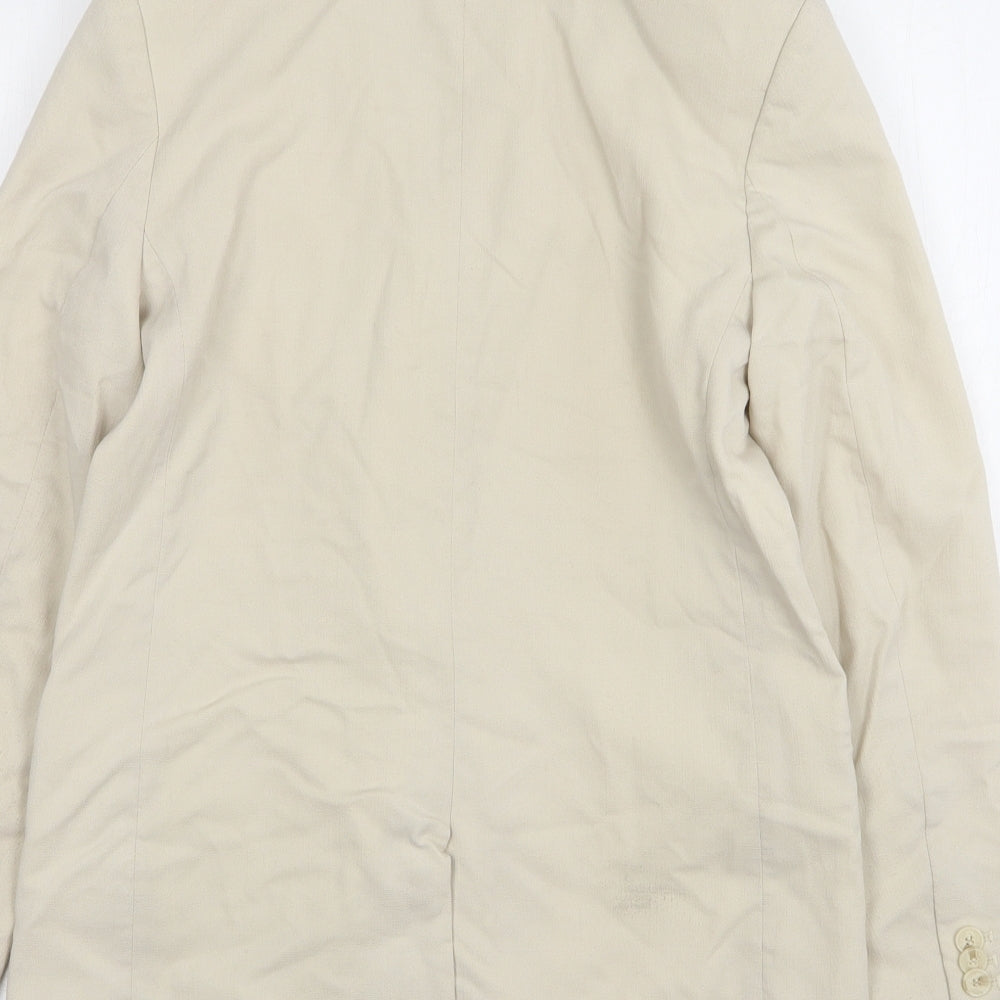 H&M Womens Beige  Viscose Jacket Suit Jacket Size XS