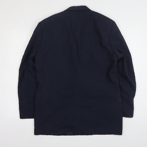 Preworn Mens Blue  Polyester Jacket Suit Jacket Size 40