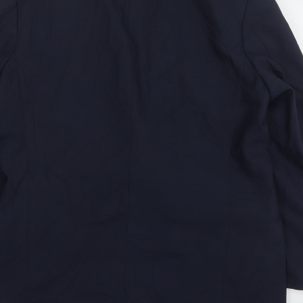 Preworn Mens Blue  Polyester Jacket Suit Jacket Size 40
