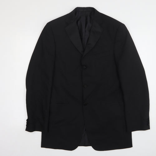 Impressions Mens Black  Wool Jacket Suit Jacket Size 38