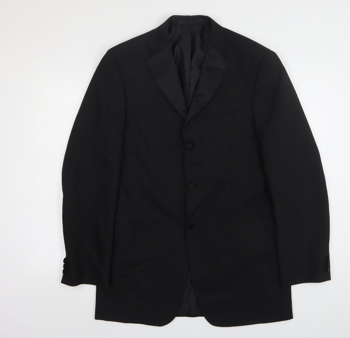Impressions Mens Black  Wool Jacket Suit Jacket Size 38