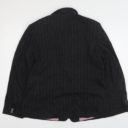 Autonomy Womens Grey Striped Polyester Jacket Suit Jacket Size 16