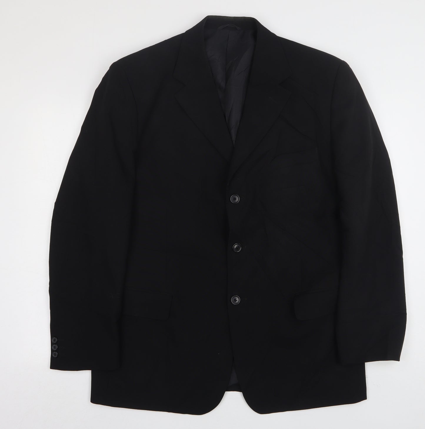Savatini Mens Black  Polyester Jacket Suit Jacket Size 40