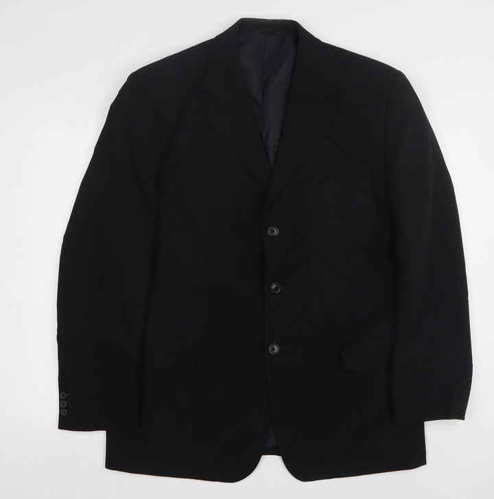 Savatini Mens Black  Polyester Jacket Suit Jacket Size 40