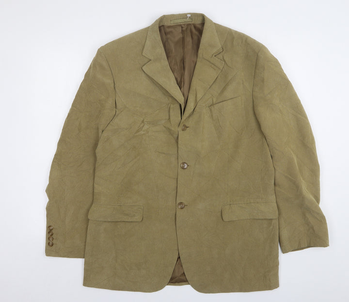 Marks and Spencer Mens Beige  Polyester Jacket Suit Jacket Size 40