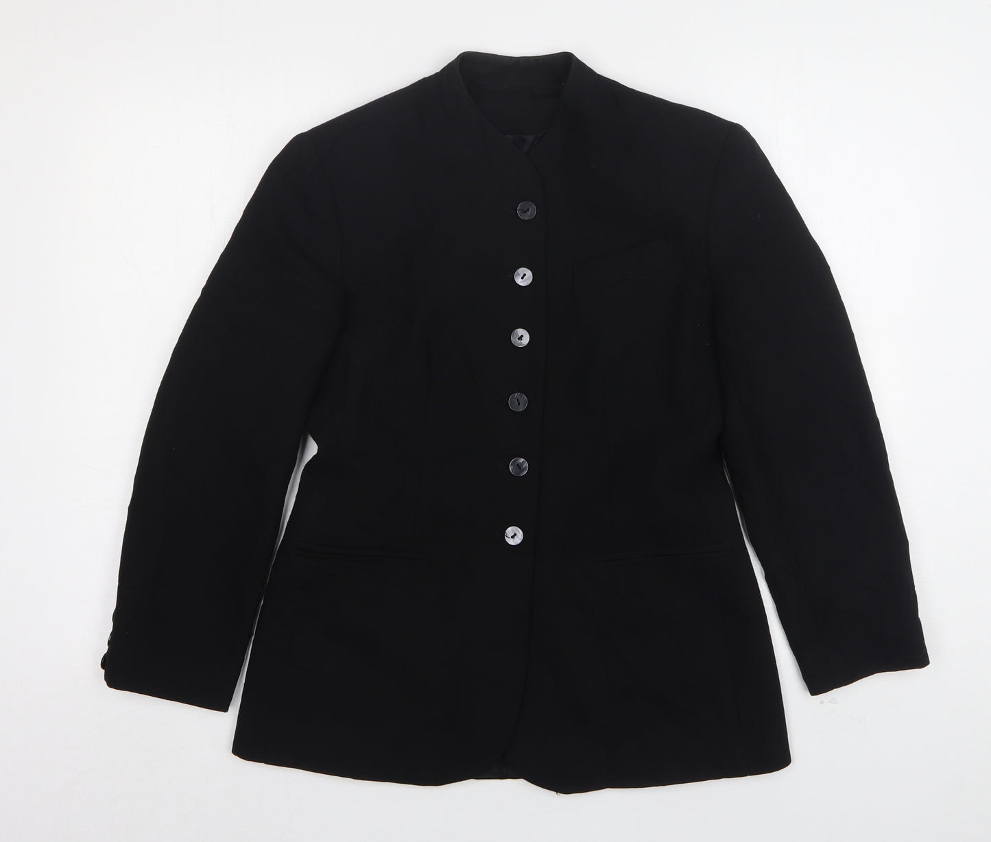 Richards Womens Black  Polyester Jacket Suit Jacket Size 10