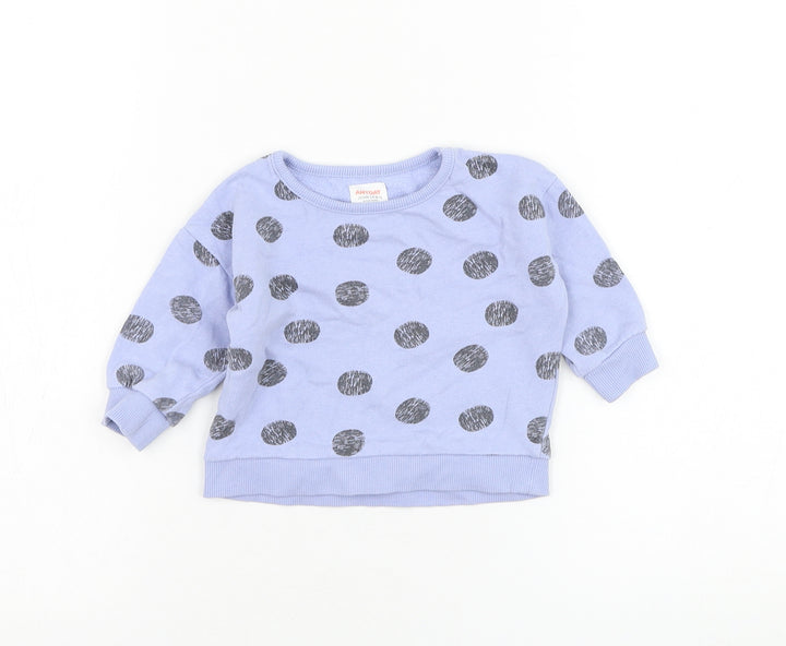 John Lewis Boys Blue Polka Dot Cotton Pullover Jumper Size 3-6 Months Pullover
